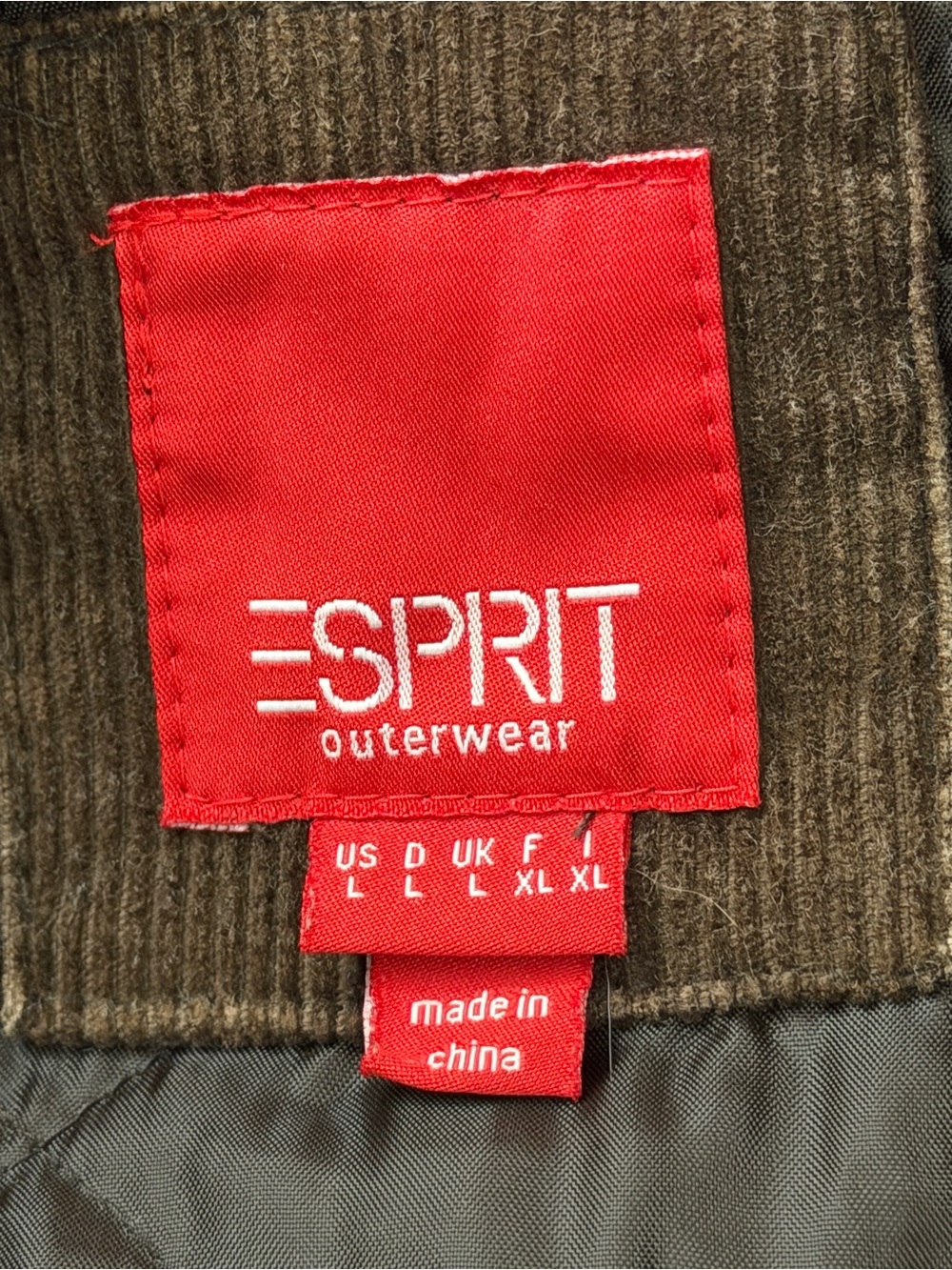 Esprit Brown Corduroy Double-Breasted Pea Coat - Picture 9 of 16